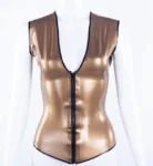 Latex Top Eva With Deep V Cleavage & Front Zip