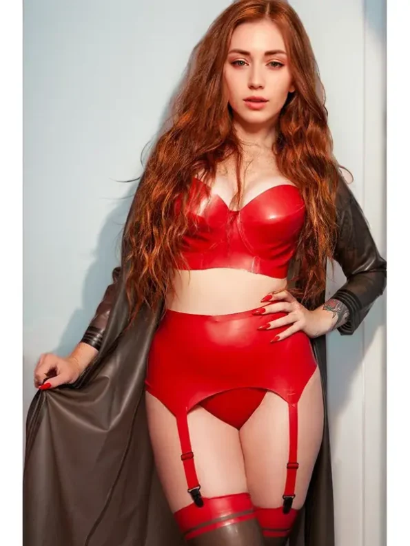 Latex Rouge Lingerie Set