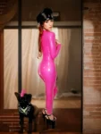 Catsuit combination latex PINK