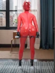 Catsuit combination latex rubber Big BOOBS