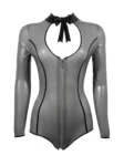 Latex halter bodysuit