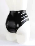 Latex High Waist Strap Detail Briefs