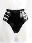 Latex High Waist Strap Detail Briefs