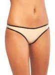 Latex thong panties with contrasting trim