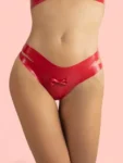 Latex Briefs With Cross Waistband And Bow