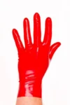 Short gloves made of molded latex unisex red