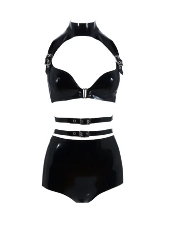 Double Belt Latex Bodysuit