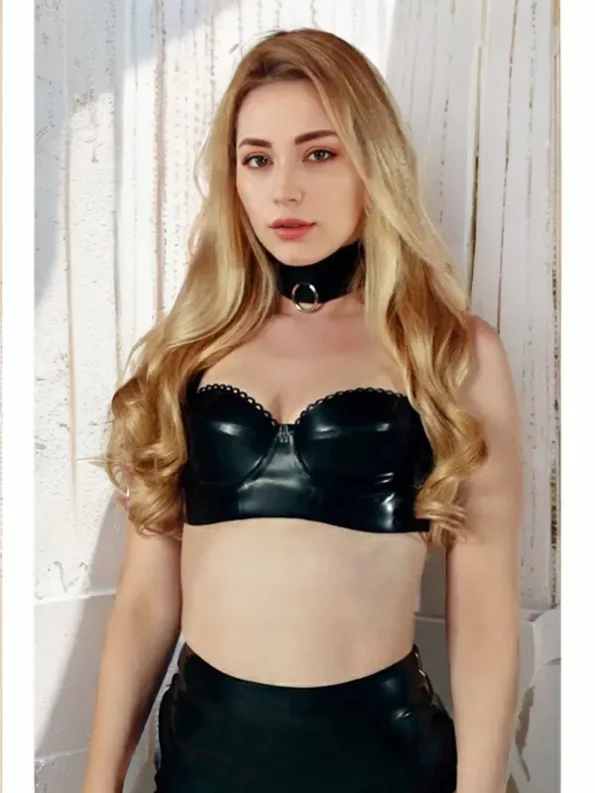 Latex Scalloped lingerie Set