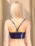 Stylish multi colored bra with front zipper