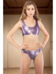 Gold Cutout Latex Swimsuit