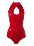 Latex halter bodysuit