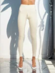 Leggings with anatomic cut, with belt and trimmed edging