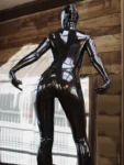 Sexy BDSM bondage dominatrix style latex full bodysuit plus full head cover with breathing holes