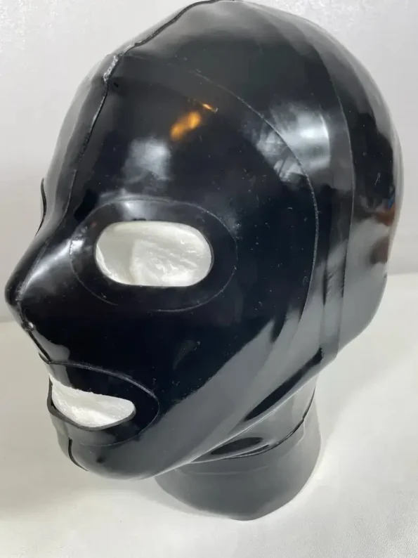 Latex Gimp Hood Open Eyes and Open Mouth