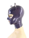 Latex Rubber Cat Hood with attached ears