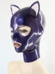 Latex Rubber Cat Hood with attached ears