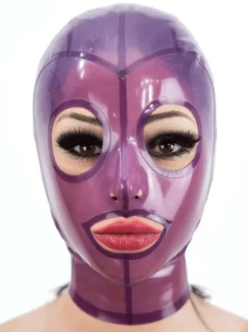 Latex Hood translucent colors with trim and zipper