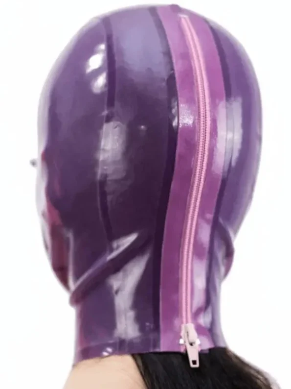 Latex Hood translucent colors with trim and zipper