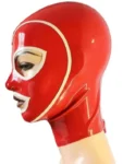 Latex Rubber Hood with trimmed face and zipper