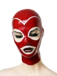 Latex Rubber Hood with trimmed face and zipper