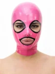 Latex Hood with Eyelashes contrast trim