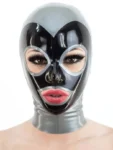 Latex Hood with Trim Eyes single color with zipper