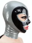 Latex Hood 2-color with contrast trim and zipper