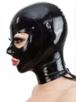 Latex Hood with Trim Eyes single color with zipper