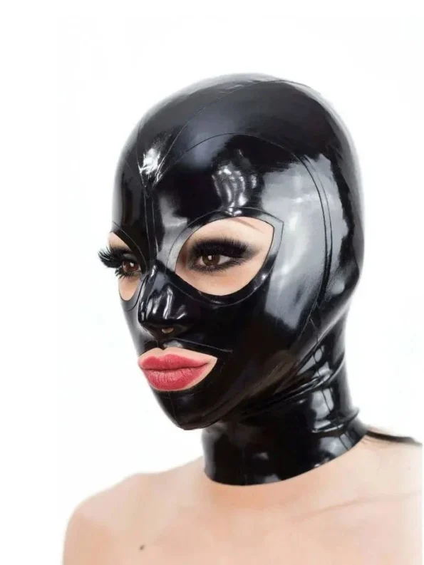 Latex Hood with Trim Eyes single color with zipper