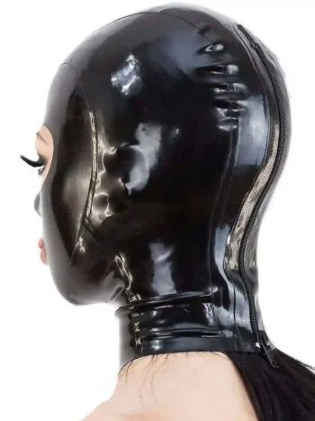 Latex Hood single color with zipper and round eyes