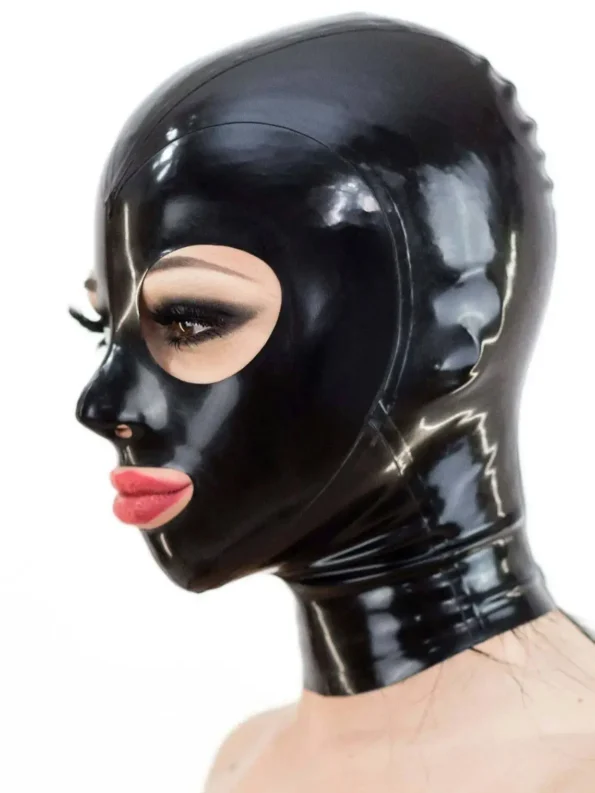 Latex Hood single color with zipper and round eyes