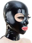 Latex Hood single color with zipper and round eyes