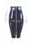 Snake Belt Latex Pencil Skirt With Full Back Zip