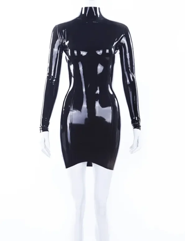 T Latex Mini Dress