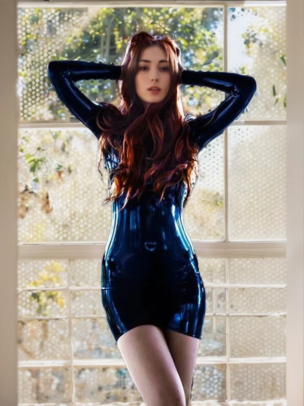 T Latex Mini Dress