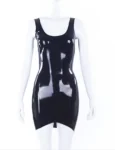 T Latex Mini Dress