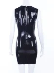 V Cleavage Latex Mini Dress