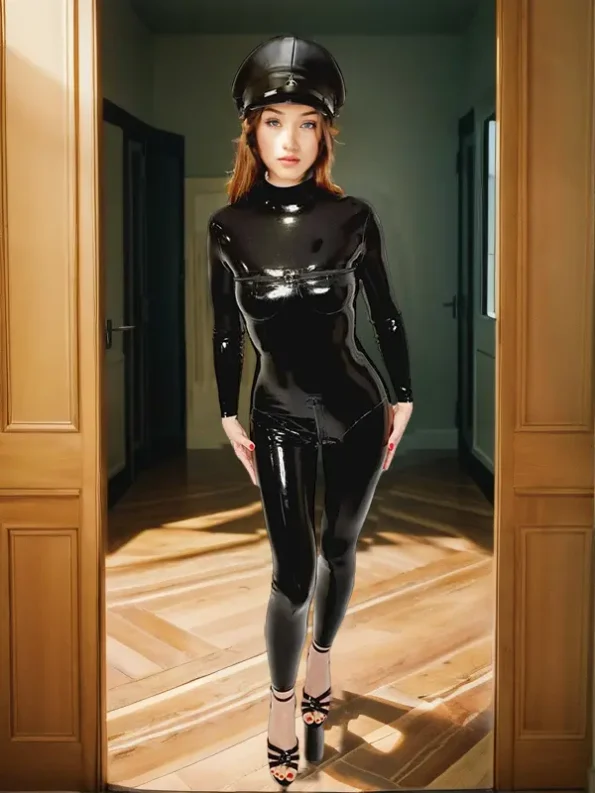 Catsuit combination latex 3D Cup ZIP