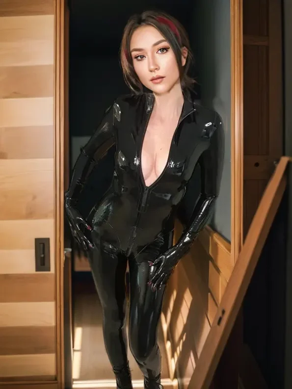 Catsuit combination latex Kaly Fetish