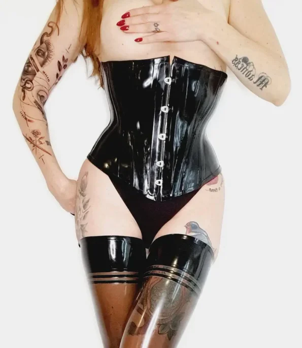 Corset latex Rubber Black Swan