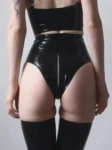 Latex Rubber high waisted knickers