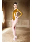 Gold Cutout Latex Swimsuit