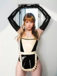 Latex maid costume set