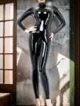 Latex Catsuit BDSM Cosplay Fetish Zip Back And Crotch