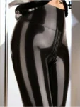 Latex crotch zip leggings