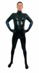 Latex Long Sleeves Crotch Zipper Catsuit