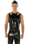 Edgy Style Men's Latex Short-Sleeved Top