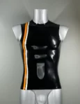 men's latex transparent contrast color t shirt