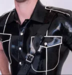 Mens Latex Uniform Shirt Trim