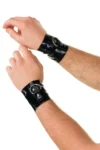 Men's Latex Wrist Cuffs With D-rings